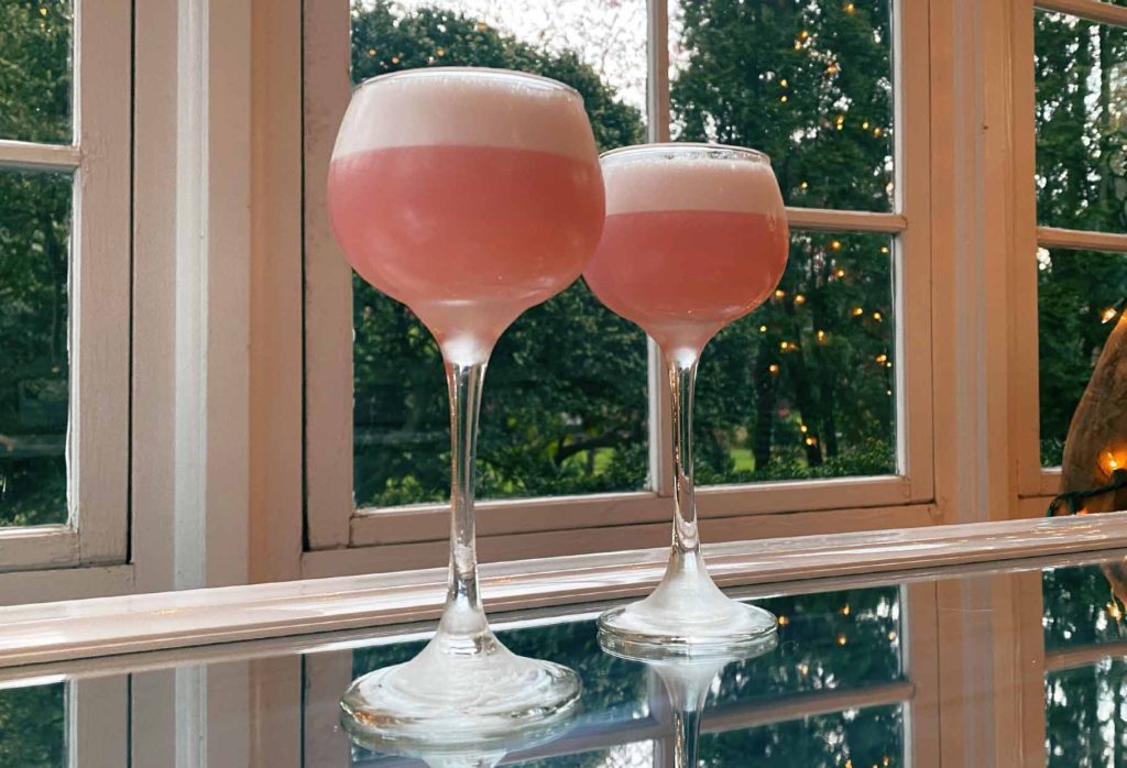 aquafaba makes vegan egg white drink for raspberry sour cocktail