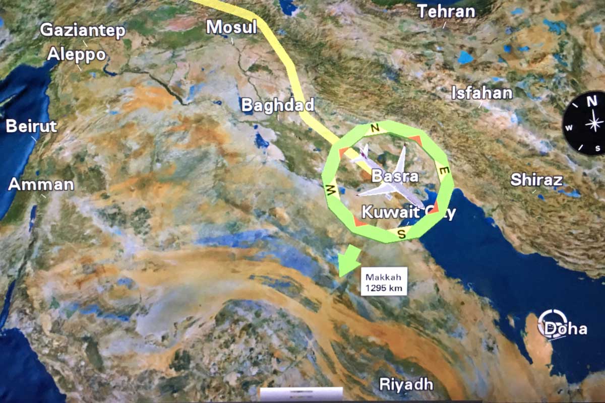 flight map of the middle east